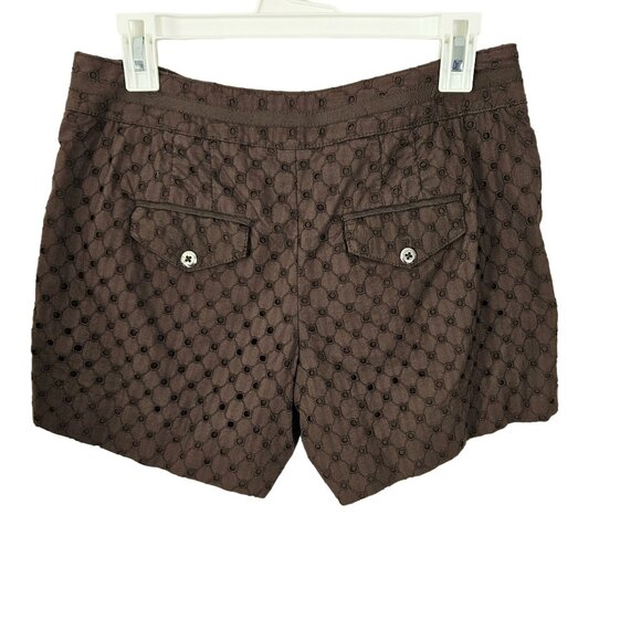 White House Black Market Brown Eyelet Shorts Womens Size 4 Summer Cute Stylish - Picture 3 of 9